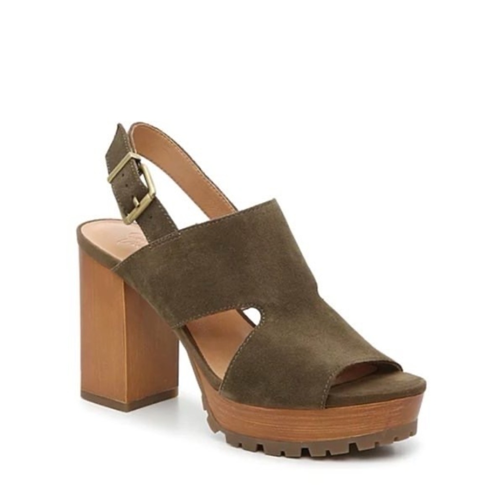 Olive Green Suede Women's Sandals